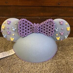 Disney Parks Pastel Purple and Blue Beaded Minnie Mouse Ears Hat - NWT